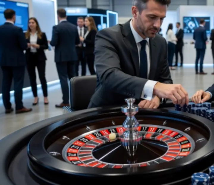 Stół do gier w eleganckiej aranżacji podczas eventu firmowego