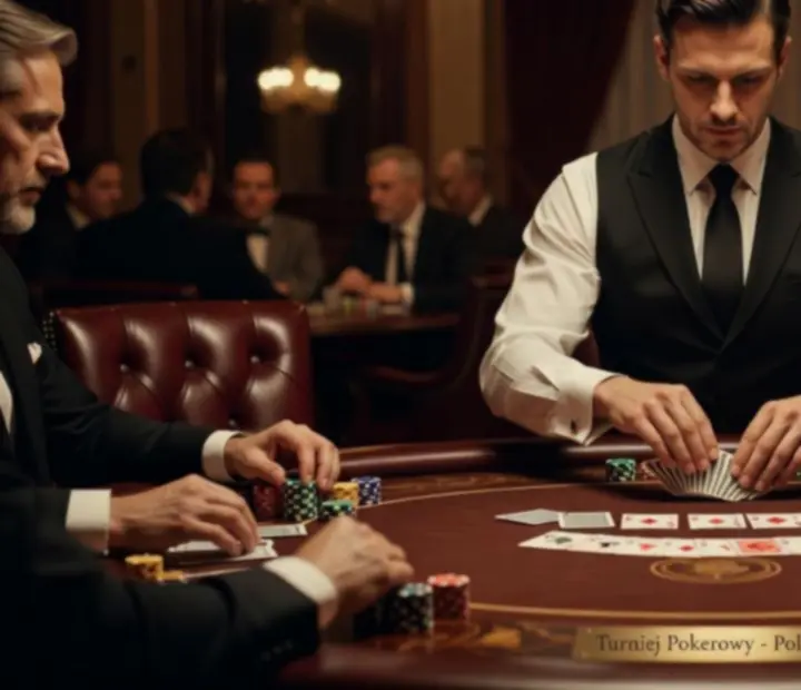 Profesjonalny krupier prowadzący rozgrywkę pokerową podczas eventu