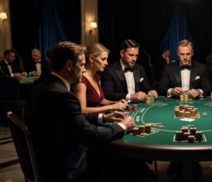 Elegancki stół pokerowy podczas nocnego wydarzenia NAXSOL ENTERPRISES LTD